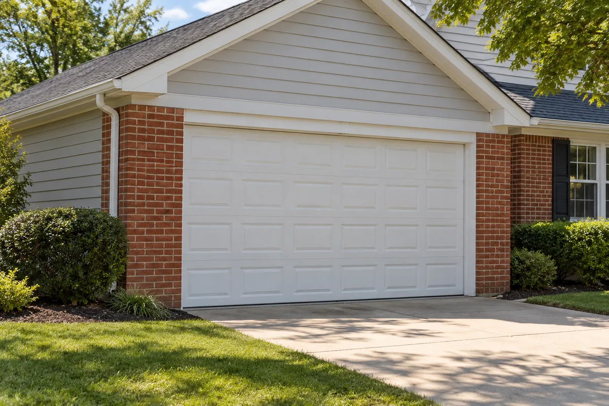 Representative residential garage and driveway